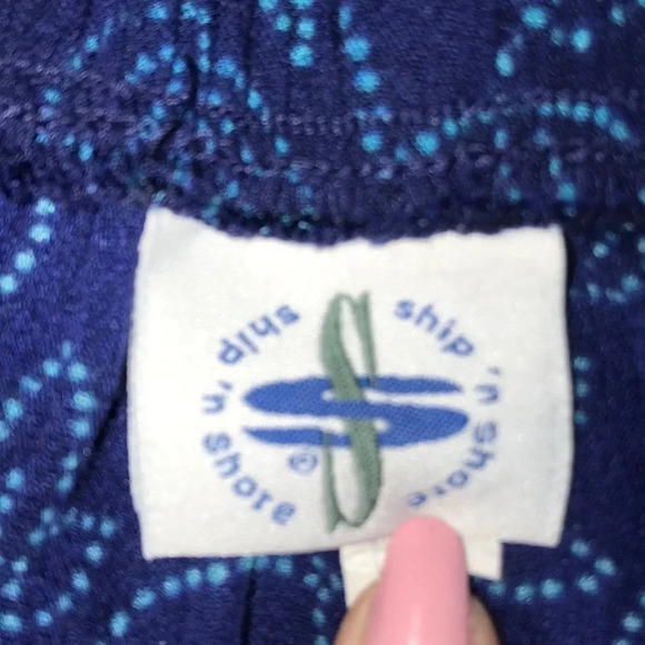 𝅺SHIP N SHORE vintage floral pull on pant elastic waistband art to wear size XL - Picture 2 of 7